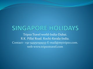 Tripzo Travel world-India-Dubai.
R.K. Pillai Road. Kochi-Kerala-India.
Contact- +91-9495099933-E-mail@mytripzo.com.
web-www.tripzotravel.com
 