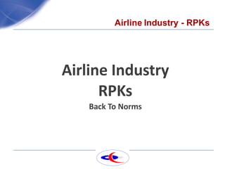 Airline Industry - RPKs
Airline Industry
RPKs
Back To Norms
 