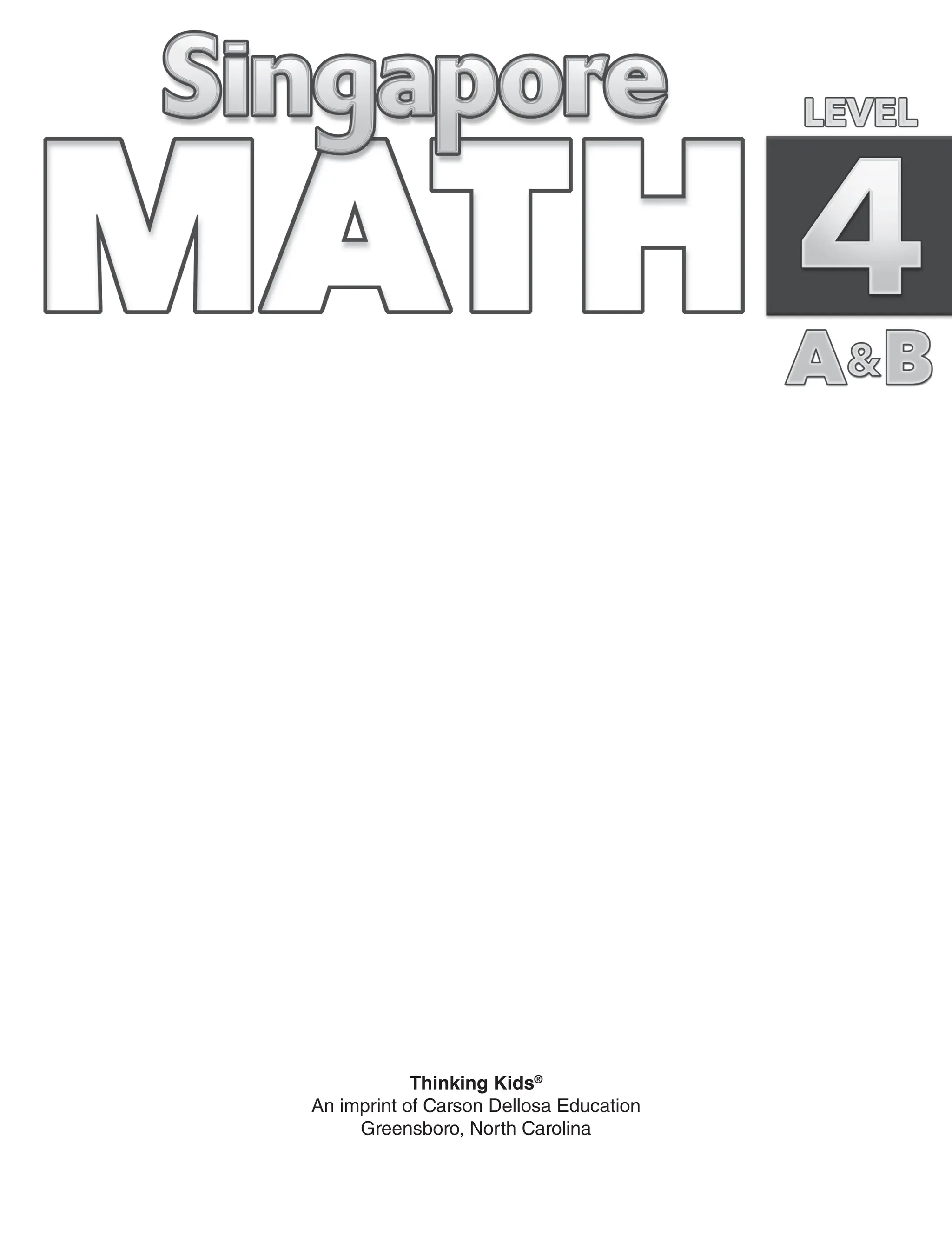 Singapore Math 4, student book primary mathematics | PDF