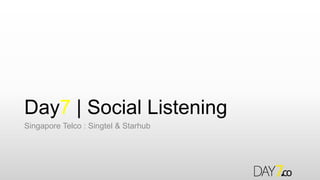 Day7 | Social Listening
Singapore Telco : Singtel & Starhub
 