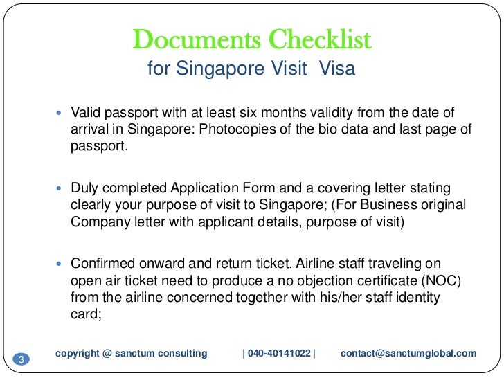 singapore tourist visa documents checklist