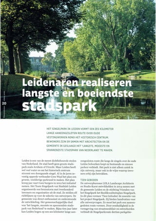 Artikel Singelpark Leiden in Bomennieuws van de Bomenstichting, editie winter 2021