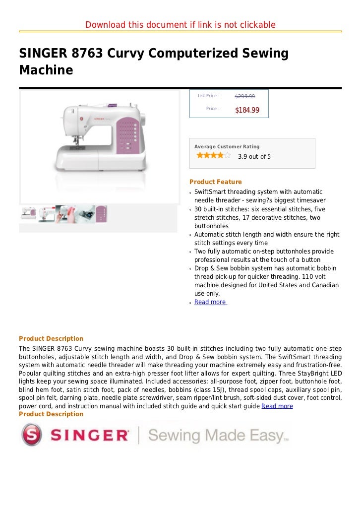 Singer 40 Curvy Computerized Sewing Machine Awesome Singer Curvy 8763 Sewing Machine Singer 40 Curvy Computerized Sewing Machine Awesome Singer Curvy 8763 Sewing Machine