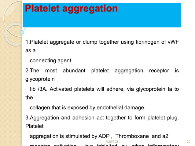 PLATELET ACTIVATING FACTORS: MECHANISM OF ACTION AND CLINICAL USES | PPTX