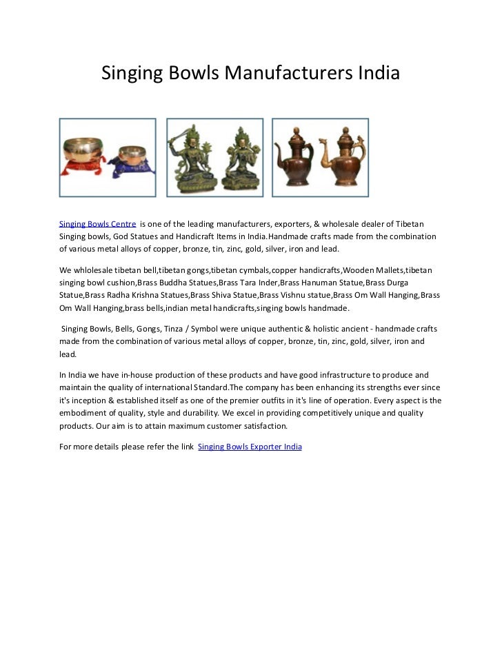 Singing bowls manufacturers india