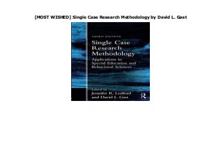 single case research methodology 3rd edition