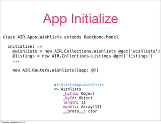 App Initialize
 class AIR.Apps.Wishlists extends Backbone.Model

      initialize: =>
        @wishlists = new AIR.Collect...