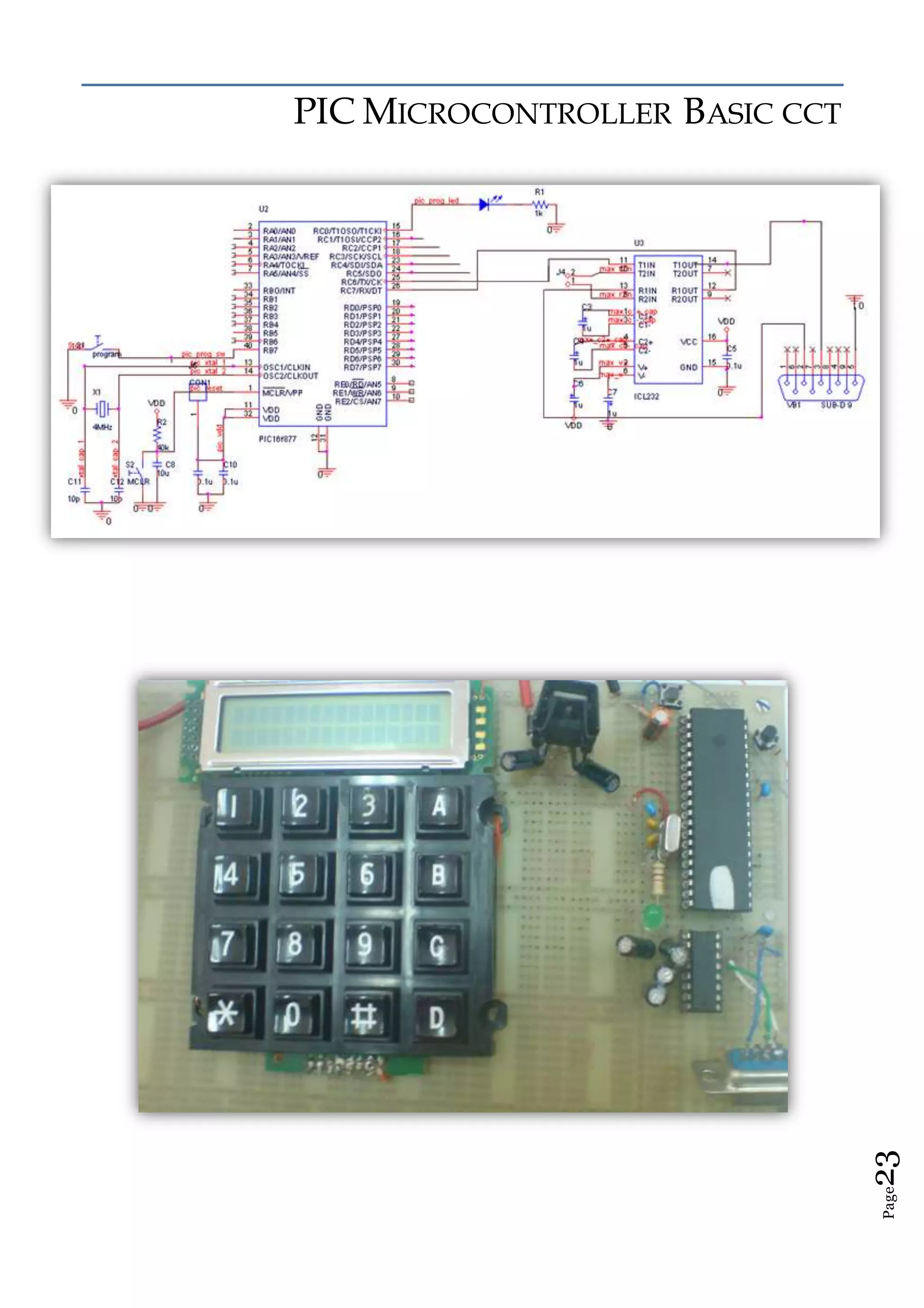 Page23
PIC MICROCONTROLLER BASIC CCT
 