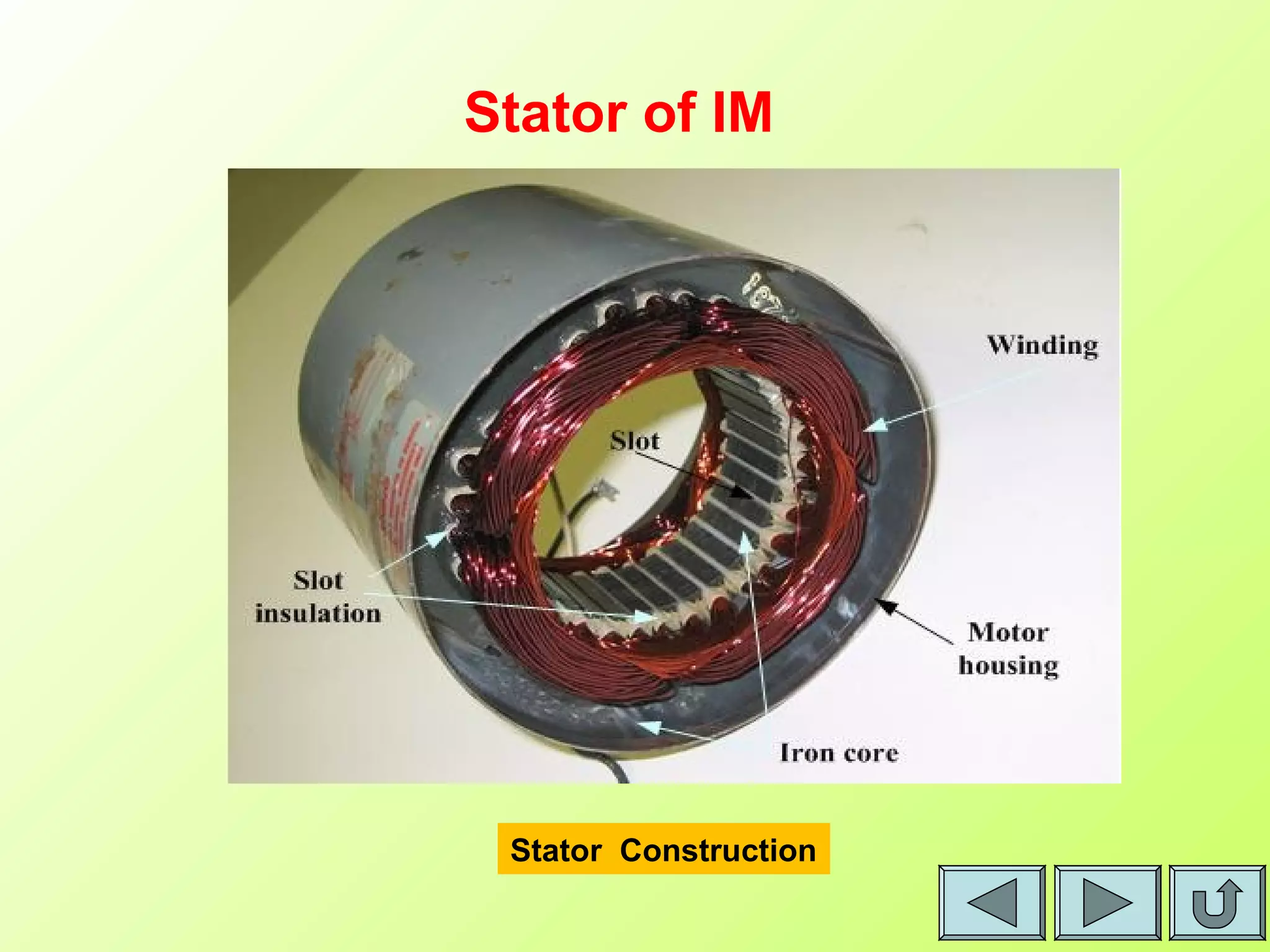 Stator Construction
Stator of IM
 