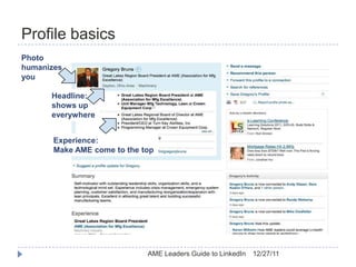 How and why to make your LinkedIn profile shine: AME Leaders Guide to ...