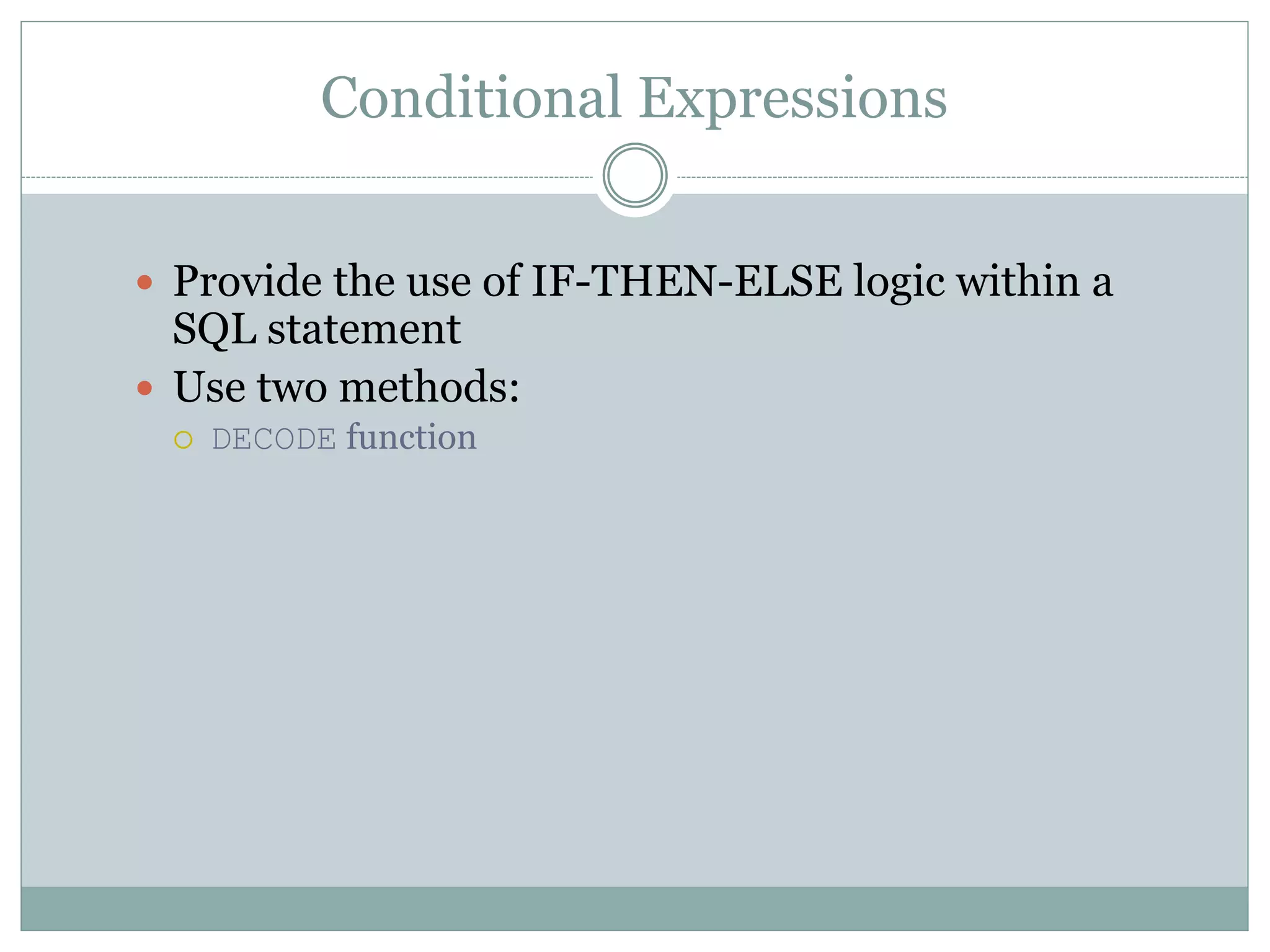 Single row functions | PPT