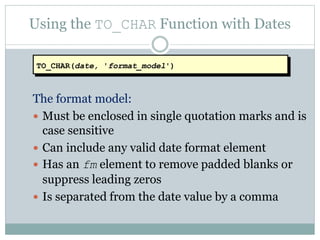 Single row functions | PPT