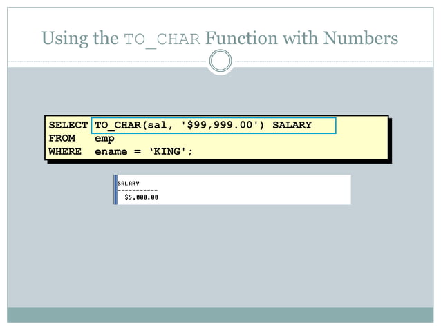Single row functions | PPT