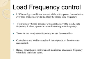 Single area load frequency control by using pi,fuzzy logic control1 | PPTX