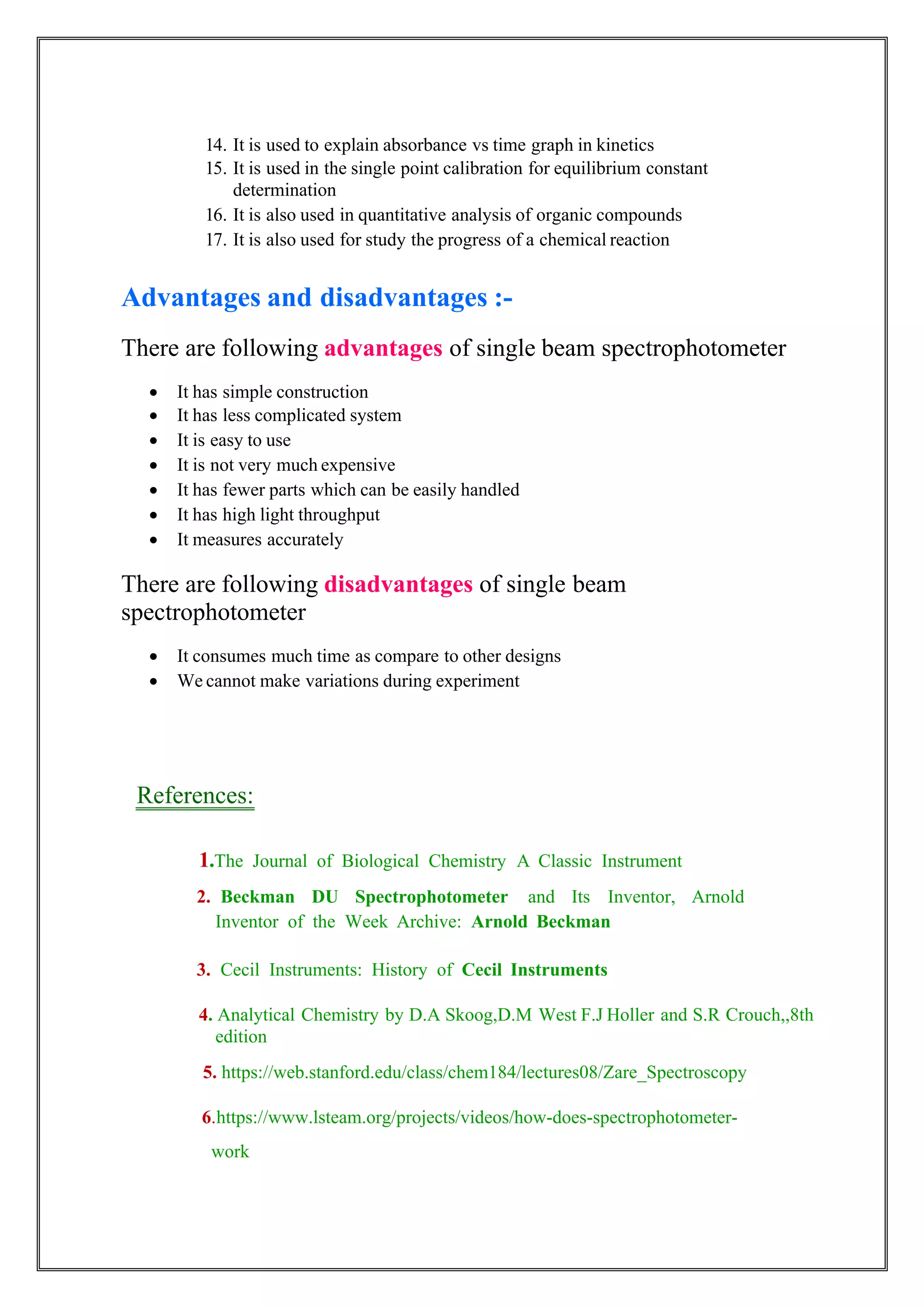 Single beam spectrophotometer | PDF