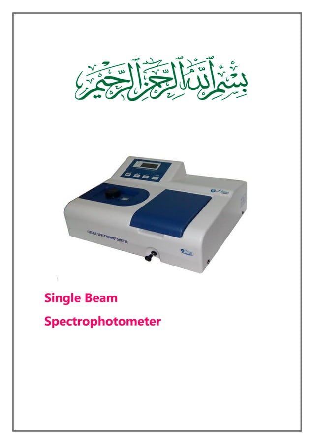 Single beam spectrophotometer PDF