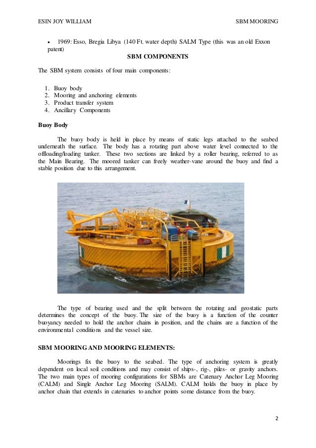 Single buoy mooring system