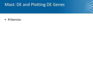 Mast: DE and Plotting DE Genes
• R Exercise.
 