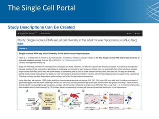 The Single Cell Portal
Study Descriptions Can Be Created
 