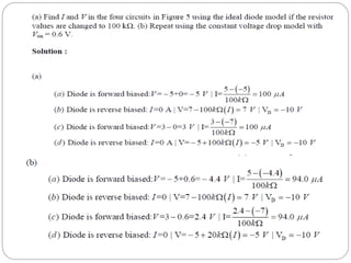 Single Diode Problem Single diode circuits | PPTX