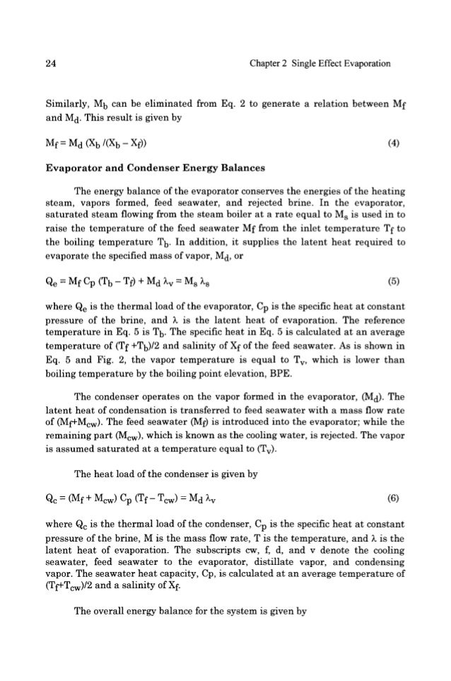 Single effect evaporation