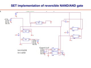 SET implementation of reversible NAND/AND gate
s
 