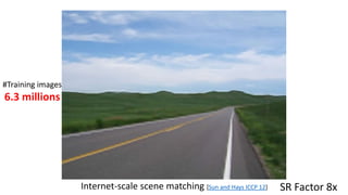 Internet-scale scene matching [Sun and Hays ICCP 12] SR Factor 8x
#Training images
6.3 millions
 