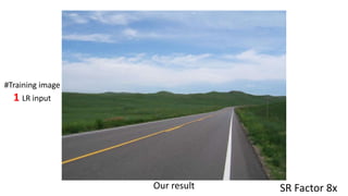 Our result SR Factor 8x
#Training image
1 LR input
 
