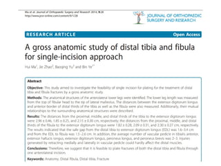 Single-Incision Internal Fixation Technique for Distal Tibia and Fibula ...