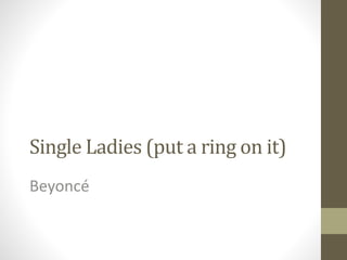 Single Ladies (put a ring on it) 
Beyoncé 
 
