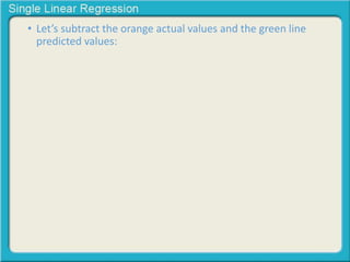 • Let’s subtract the orange actual values and the green line 
predicted values: 
 