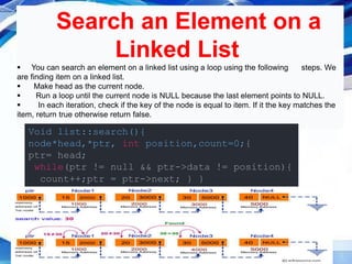 Linked list and its operations - Traversal | PPTX