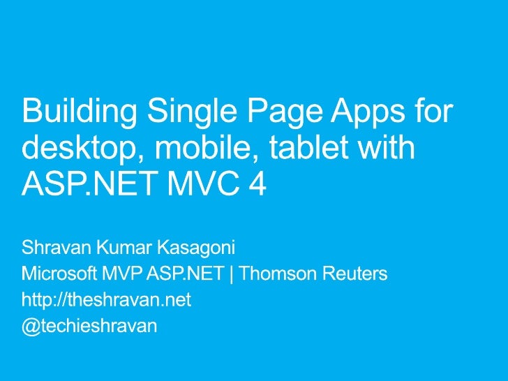 Single page applications in asp.net mvc 4