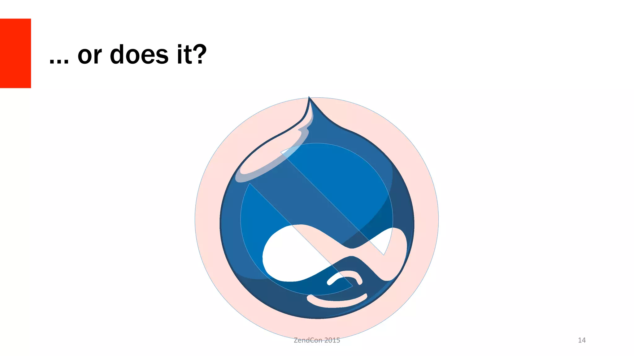… or does it?
ZendCon	
  2015	
   14	
  
 