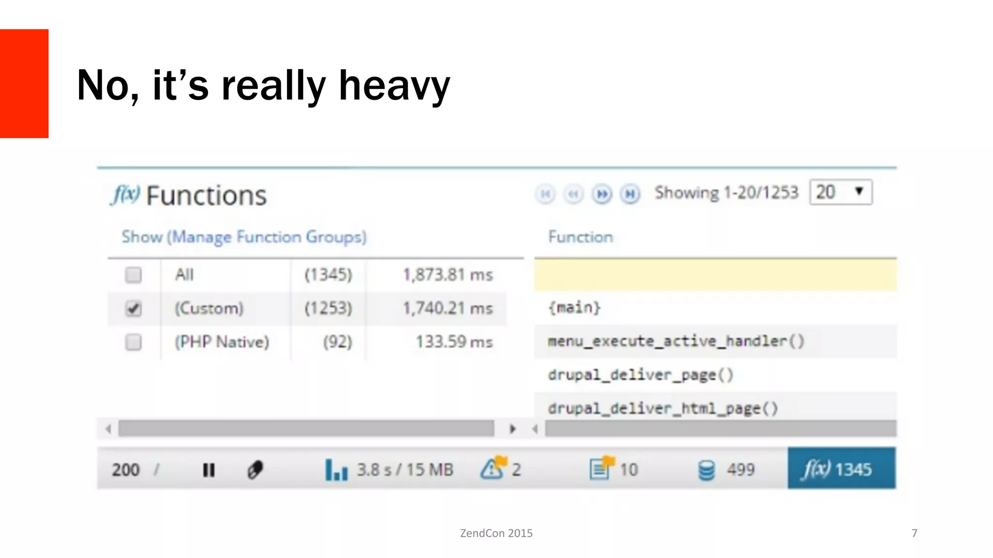 No, it’s really heavy
ZendCon	
  2015	
   7	
  
 