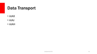 Data Transport
• AJAX
• AJAJ
• AJAH
php[world] 2015 24
 