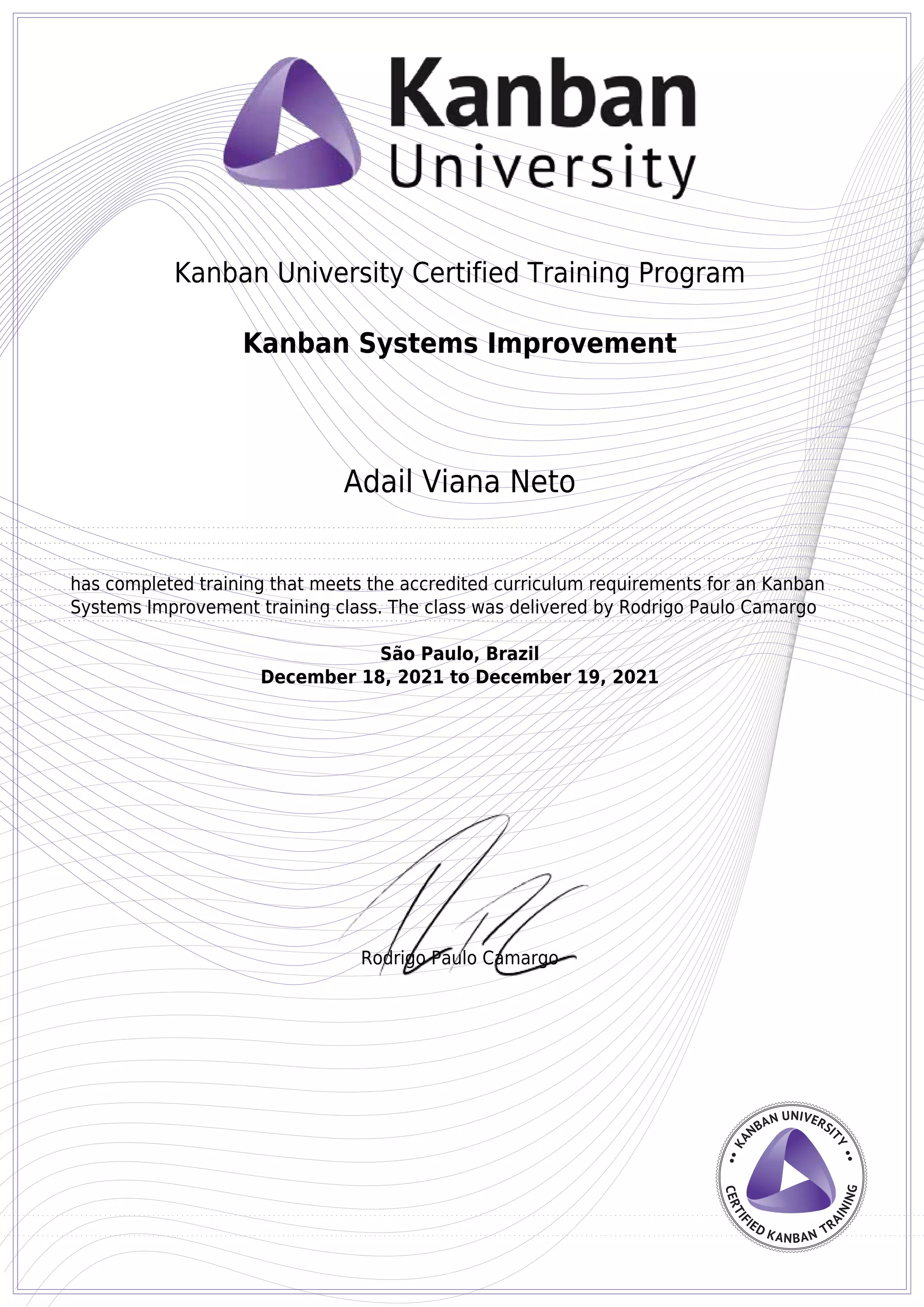 KMP II - Certificate Kanban Systems Improvement (KSI) | PDF