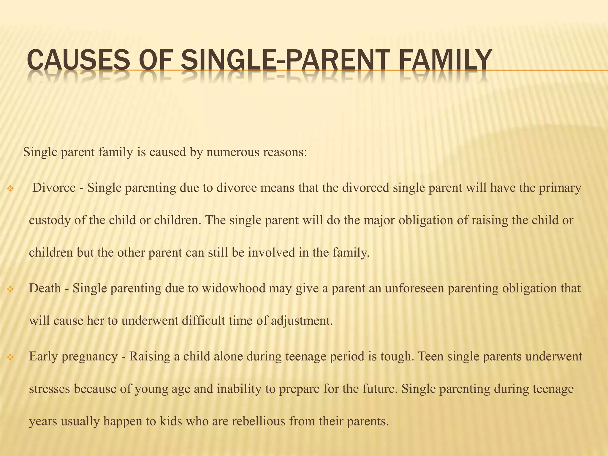 Single parent family PPTX