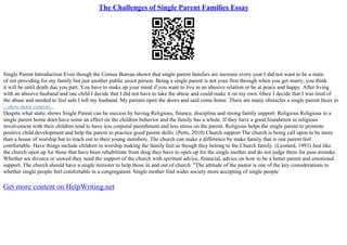 Single Parent Homes Essay | PPT
