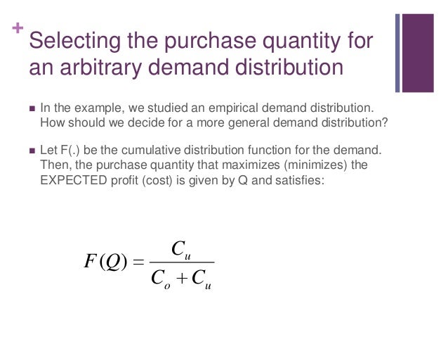 Single Period Inventory Ordering