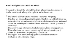 Single Phase Induction Motor and Need of Starter in three phase ...