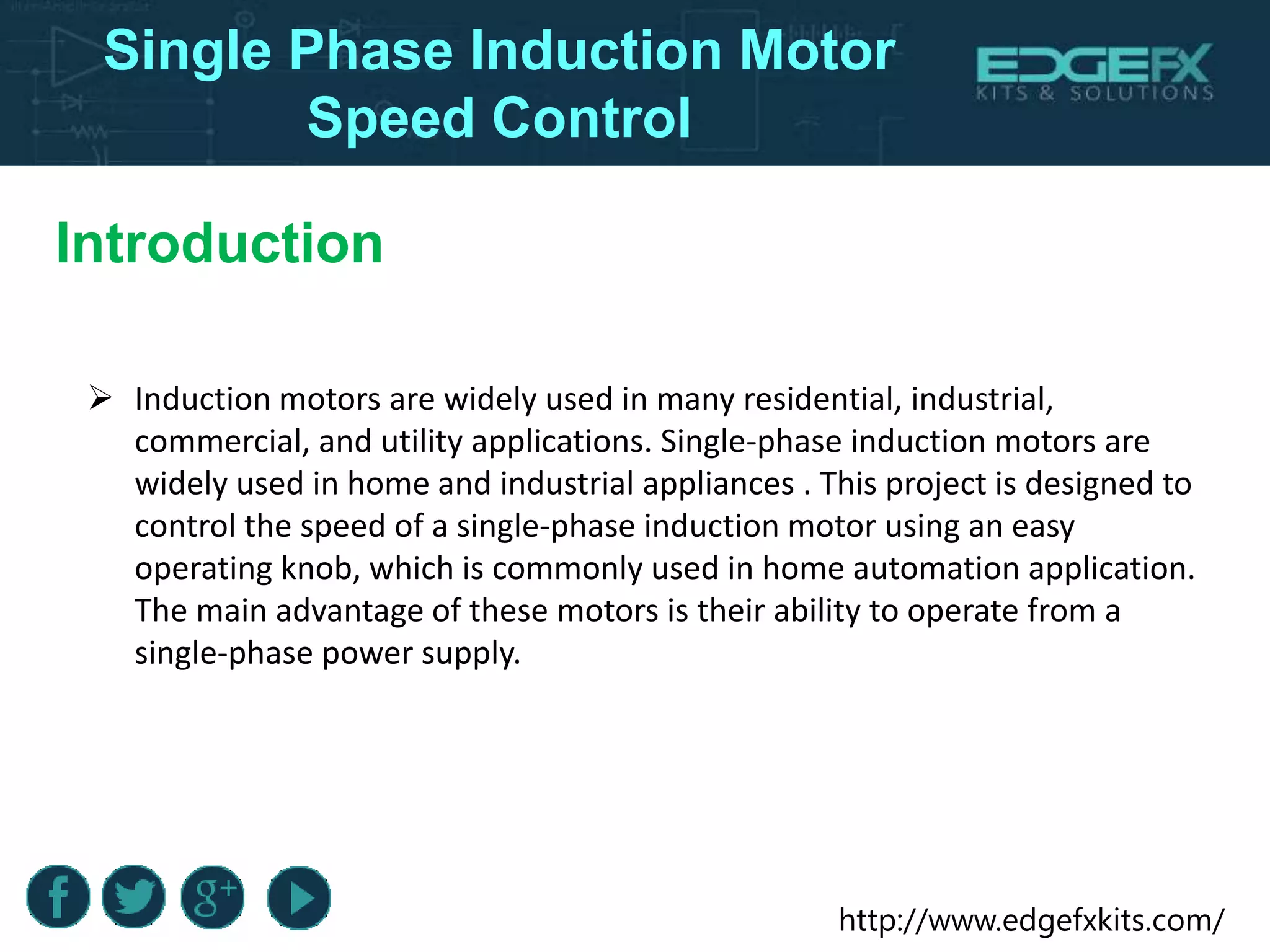 Single Phase Induction Motor Speed Control | PPTX