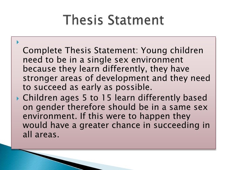 Thesis statements on sex education