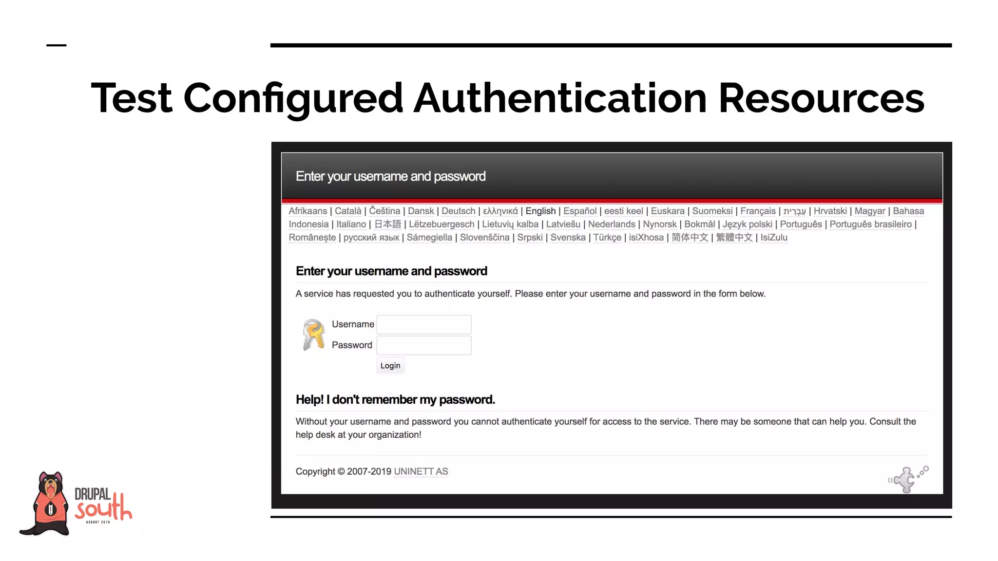 Test Conﬁgured Authentication Resources
 