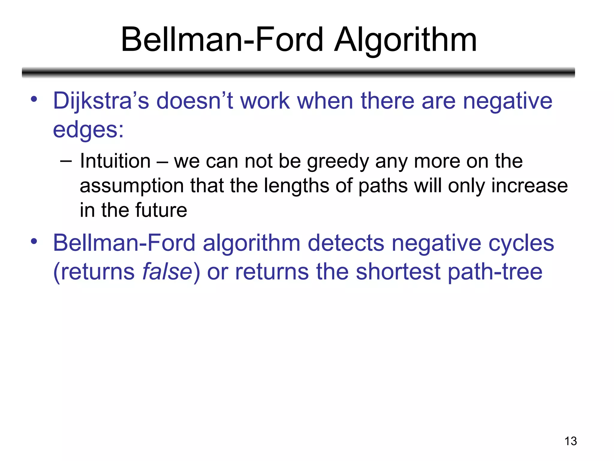 Single source stortest path bellman ford and dijkstra | PPT