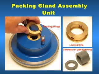 Packing Gland Assembly
         Unit

         Packing Rings




                              Locking Ring

                         Dummies for gland packing
 