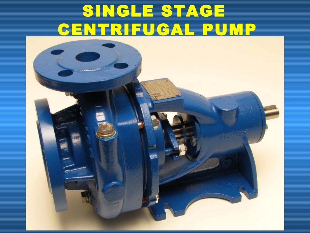 working of single stage centrifugal pump