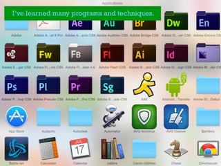 I’ve learned many programs and techniques.
 