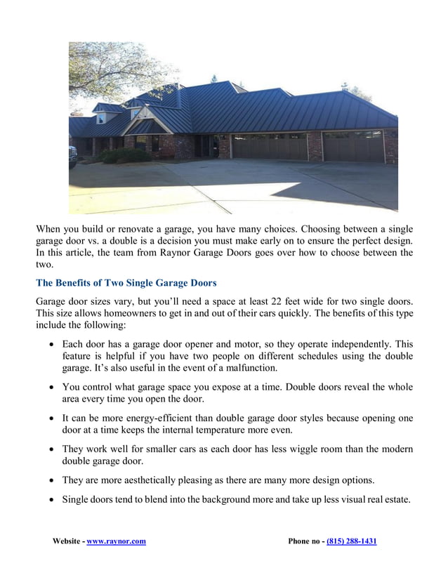 Single vs. Double Garage Door Which is Best for Your Home?