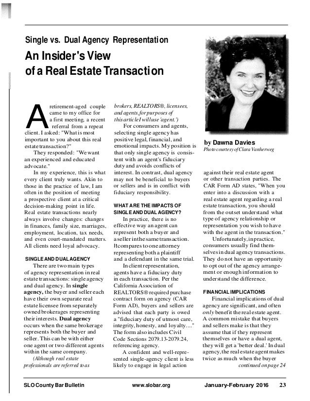 An Insider's View of a Real Estate Transaction Single vs Dual Agency